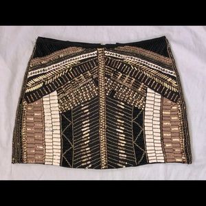 Hand crafted sequins mini skirt
